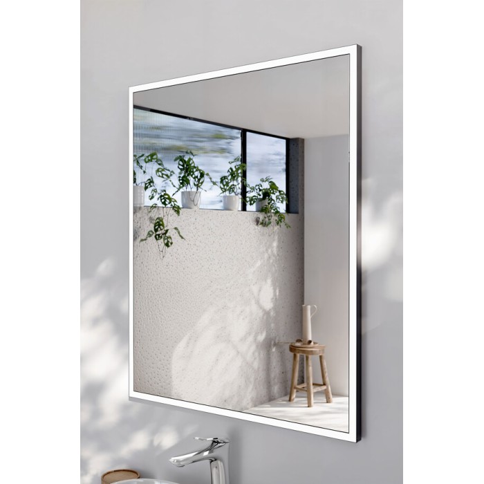 Espejo de baño LED rectangular grafito 83x68 cm diseño