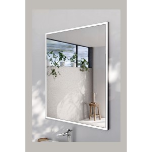 Spiegel Badezimmer LED rechteckig Graphit 83x68 cm Design