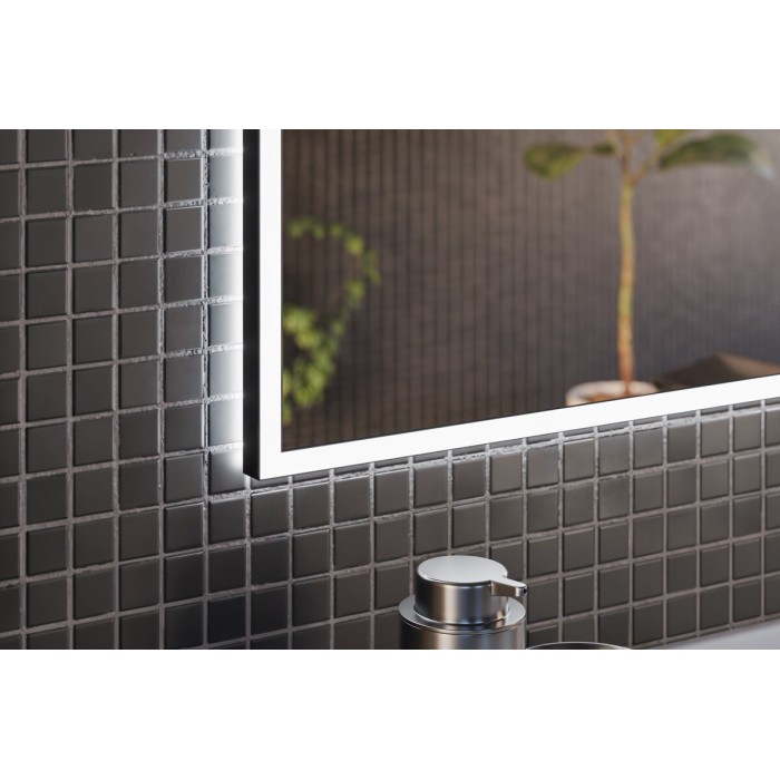 Specchio da bagno rettangolare grafite 123x68 cm design