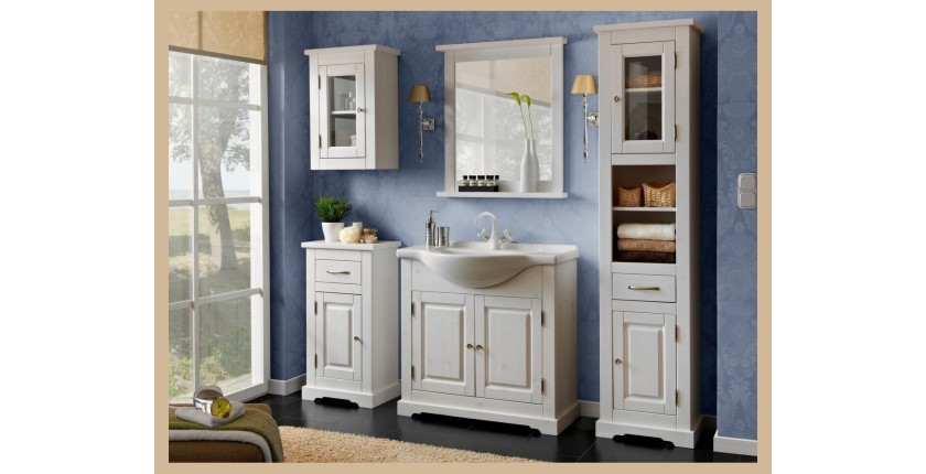 Spiegel Badezimmer rechteckig weiß 80x70 cm Design