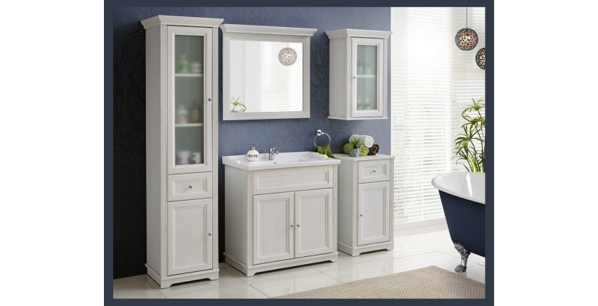 Spiegel Badezimmer weiß 76x76 cm Rahmen dick 11 cm Design