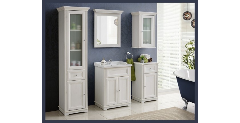 Spiegel Badezimmer weiß 76x65 cm Rahmen dick 11 cm Design