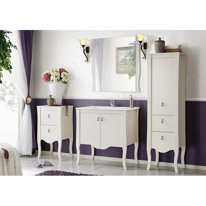 Espejo de baño blanco cuadrado 80x80 cm marco fino 2 cm diseño