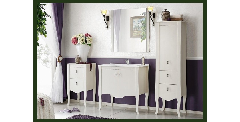 Spiegel Badezimmer weiß quadratisch 80x80 cm dünner Rahmen 2 cm Design