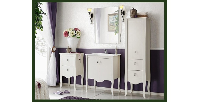 Spiegel Badezimmer weiß rechteckig 80x60 cm dünner Rahmen Design