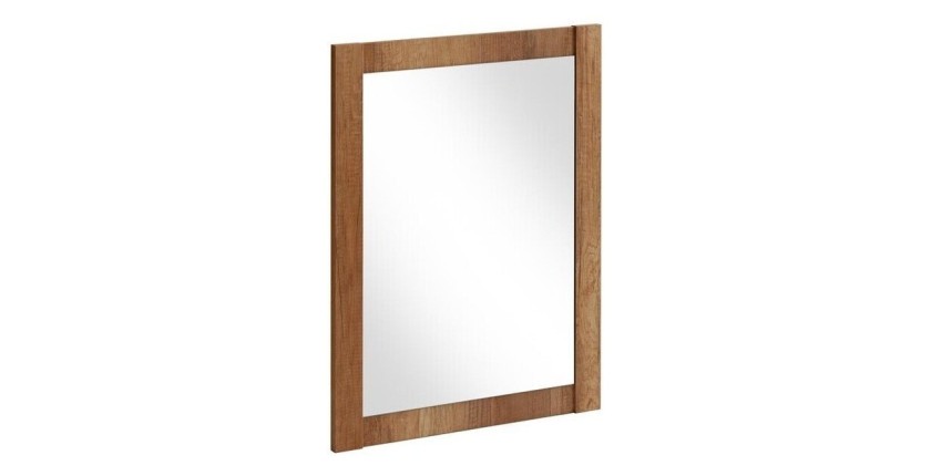 Spiegel Badezimmer Eiche quadratisch 80x80 cm schmaler Naturrahmen