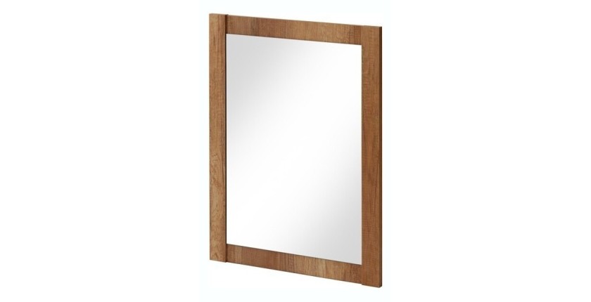 Miroir salle de bain chêne rectangulaire 80x60 cm design naturel