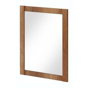 Miroir salle de bain chêne rectangulaire 80x60 cm design naturel