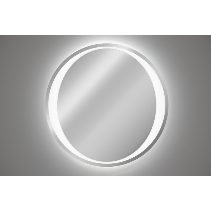 Espejo de baño LED redondo 80 cm con iluminación trasera blanca de diseño