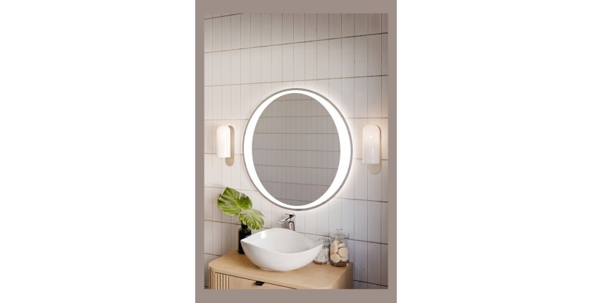 Miroir salle de bain LED rond 80 cm rétroéclairage blanc design
