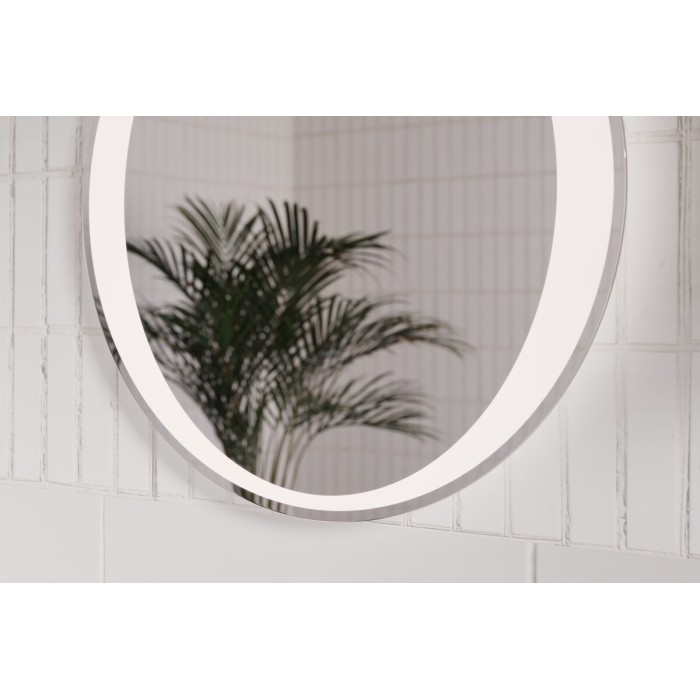 Espejo de baño LED redondo 80 cm con iluminación trasera blanca de diseño