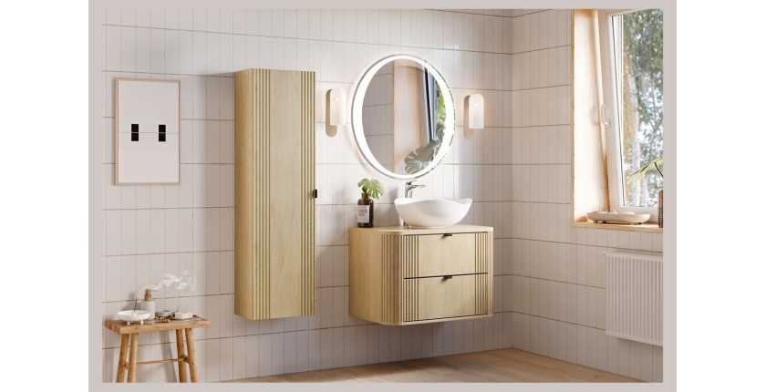 Miroir salle de bain LED rond 80 cm rétroéclairage blanc design