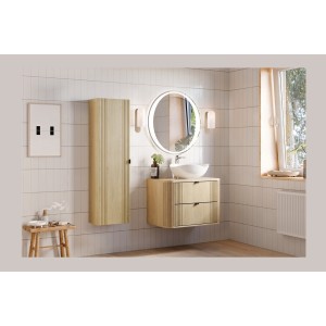 Miroir salle de bain LED rond 80 cm rétroéclairage blanc design