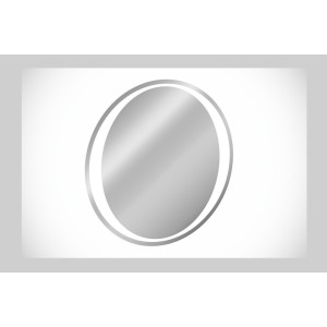 Miroir salle de bain LED rond 60 cm rétroéclairage blanc design