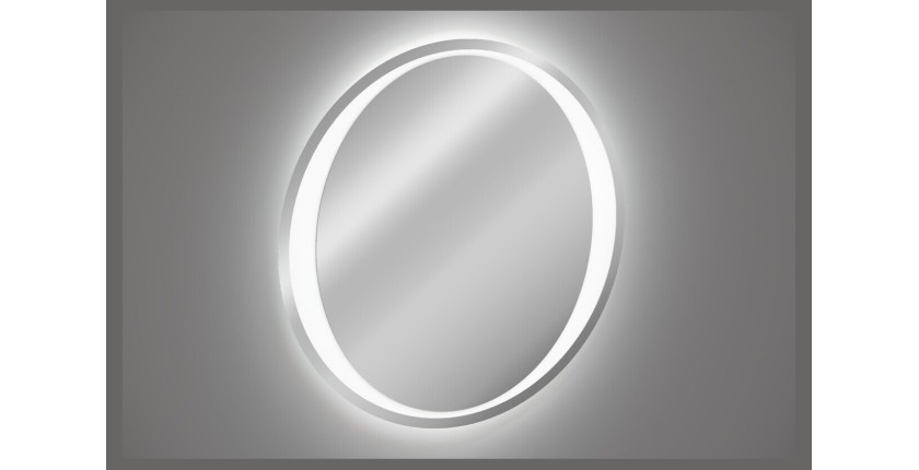 Miroir salle de bain LED rond 60 cm rétroéclairage blanc design