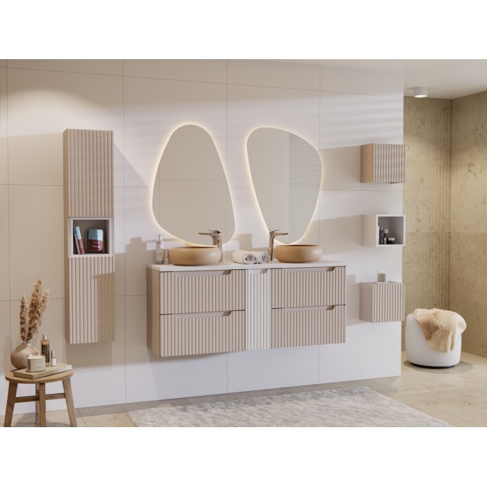 Espejo para baño LED asimétrico 80x57 cm diseño moderno