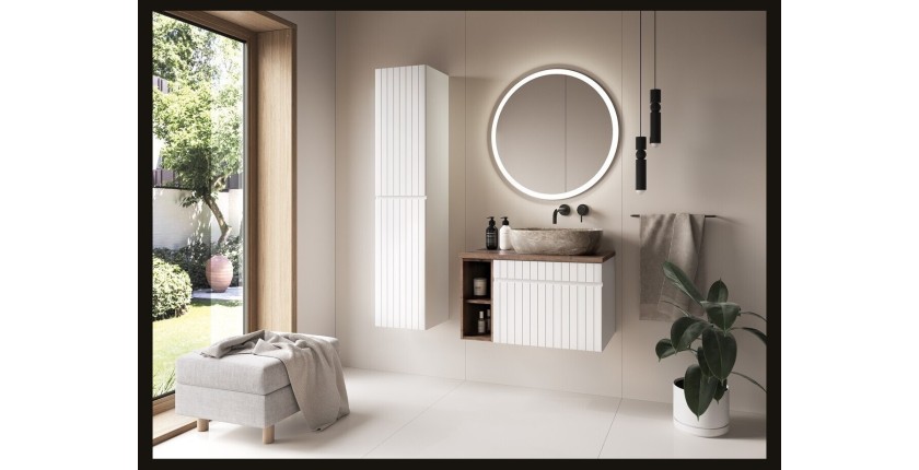 Spiegel Badezimmer LED rund 60 cm rahmenlos Design