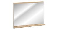 Miroir salle de bain VANO 80 cm rectangulaire – miroir avec tablette chêne pratique et design