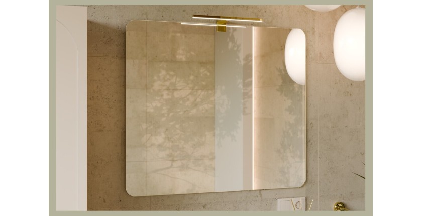 Rechteckiger Badezimmerspiegel 80x70 cm rahmenlos Design