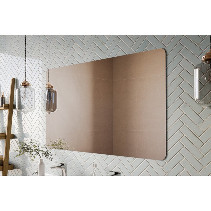 Specchio da bagno rettangolare 120x70 cm senza cornice design