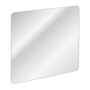 Set FIDJI: Waschtischunterschrank 80cm + Waschtischplatte + Füße + asymmetrisches Aufsatzwaschbecken + Hochschrank + Spiegel + L