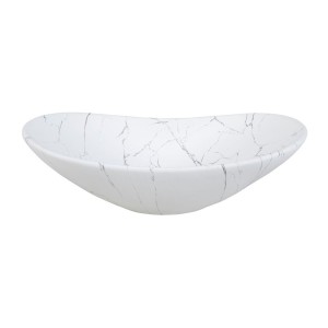 Set FIDJI: Waschtischunterschrank 80cm + Waschtischplatte + Füße + asymmetrisches Aufsatzwaschbecken + Hochschrank + Spiegel + L