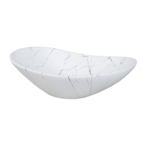 Set FIDJI: Waschtischunterschrank 80cm + Waschtischplatte + Füße + asymmetrisches Aufsatzwaschbecken + Hochschrank + Spiegel + L