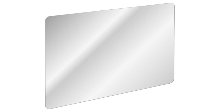 Set FIDJI: Waschbeckenunterschrank 120cm + Platte für Waschbecken + Füße + asymmetrische Aufsatzwaschbecken + Säule + Spiegel + 