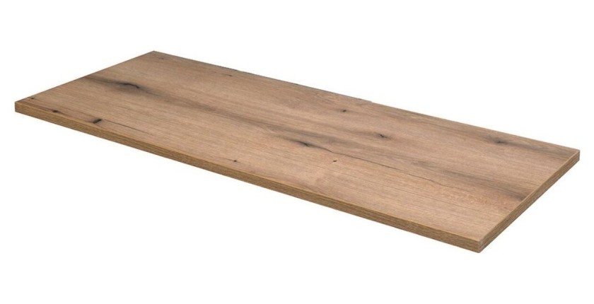 Set FIDJI: Waschbeckenunterschrank 120cm + Platte für Waschbecken + Füße + asymmetrische Aufsatzwaschbecken + Säule + Spiegel + 