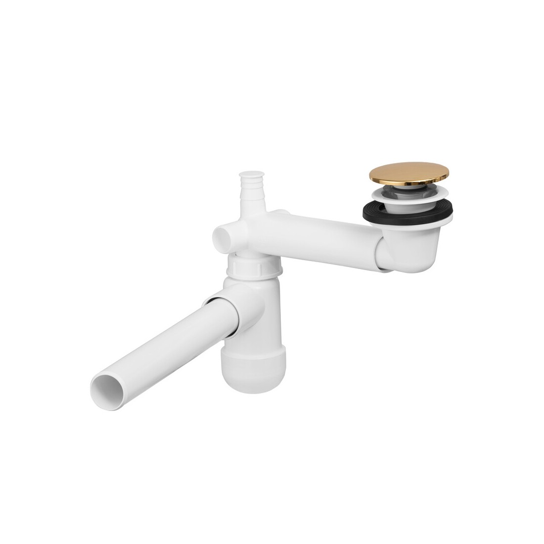 Siphon court gain de place avec bonde clic clac doré