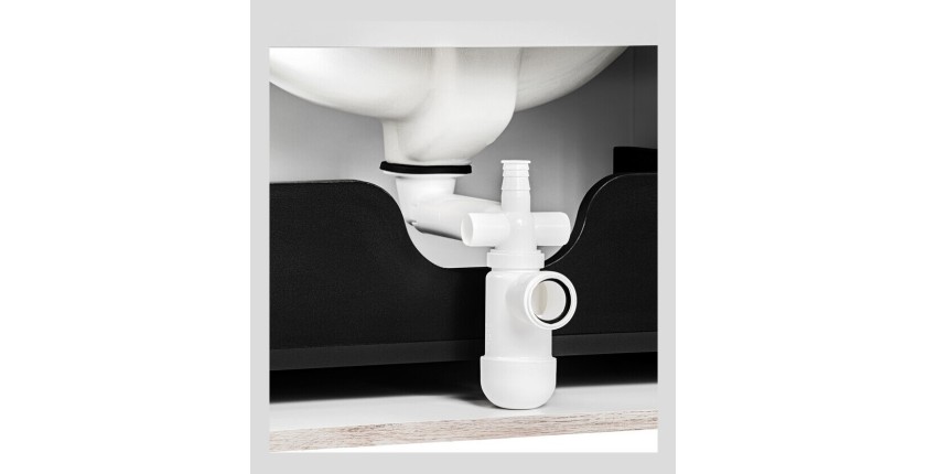 Siphon court gain de place avec bonde clic clac doré