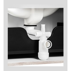 Siphon court gain de place avec bonde clic clac doré