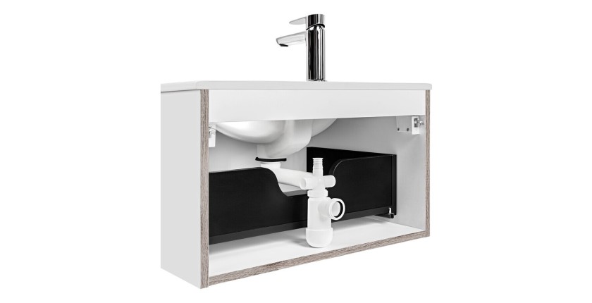 Siphon court gain de place avec bonde clic clac chromé