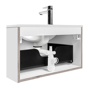 Siphon court gain de place avec bonde clic clac chromé