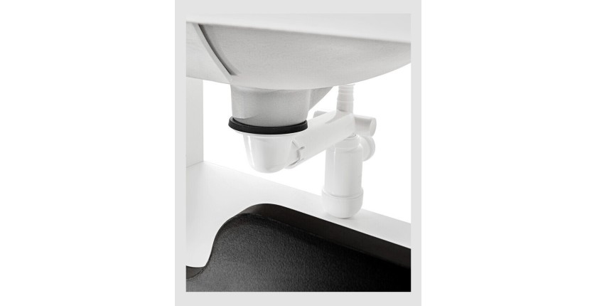 Siphon court gain de place avec bonde clic clac chromé