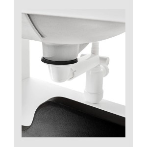 Siphon court gain de place avec bonde clic clac chromé