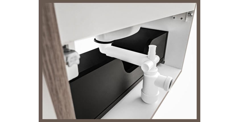 Siphon court gain de place avec bonde clic clac chromé