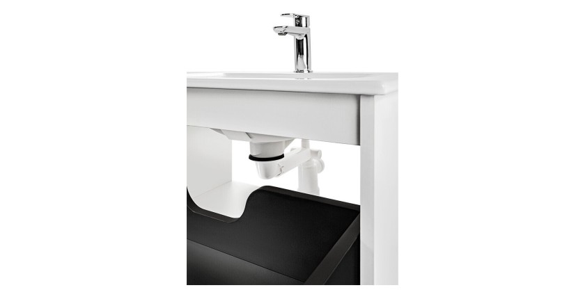 Siphon court gain de place avec bonde clic clac chromé