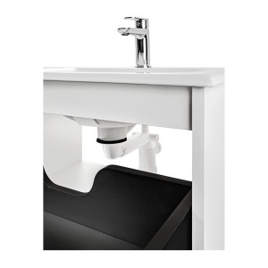 Siphon court gain de place avec bonde clic clac chromé