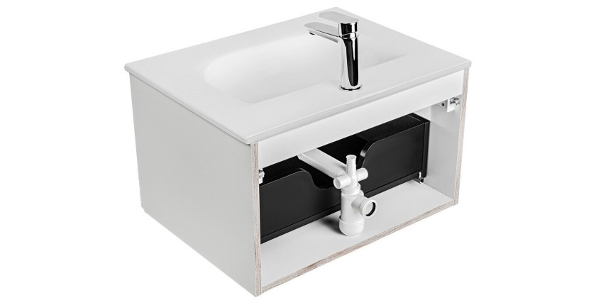 Siphon court gain de place avec bonde clic clac chromé