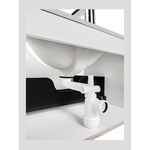 Siphon court gain de place avec bonde clic clac chromé