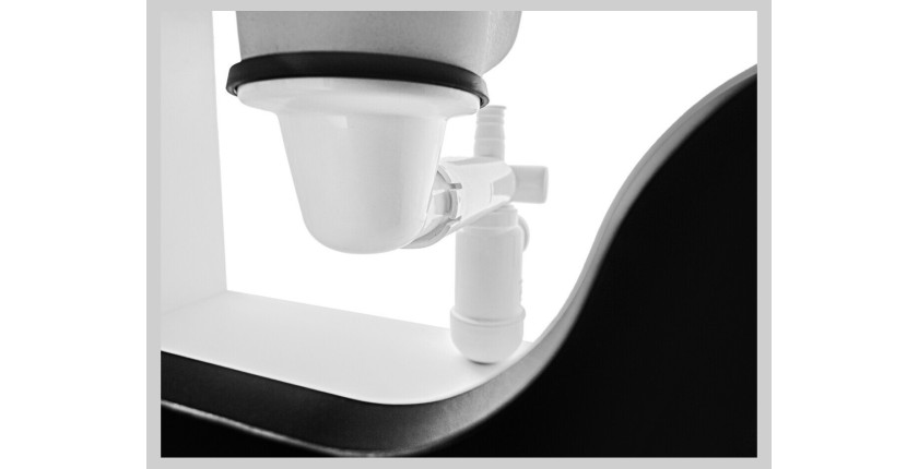 Siphon court gain de place avec bonde clic clac chromé