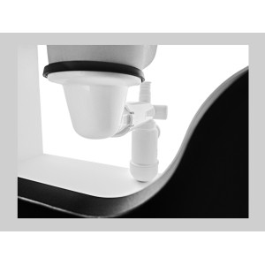 Siphon court gain de place avec bonde clic clac chromé