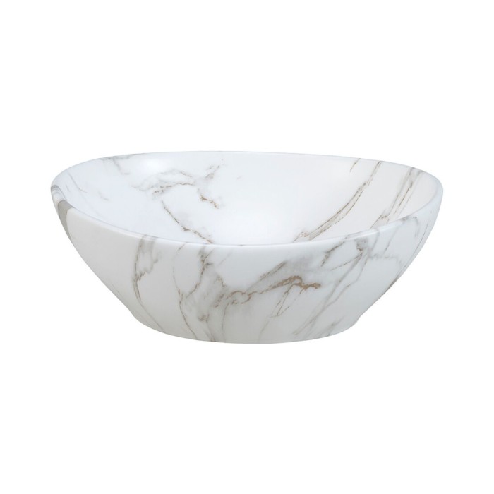 Badezimmer-Set FIDJI: Waschtischunterschrank 60 cm + Platte für Waschbecken + asymmetrisches ovales Aufsatzwaschbecken + Füße