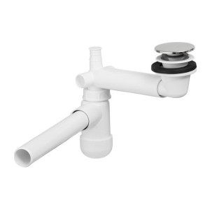 Set FIDJI: Waschbeckenunterschrank 60cm + Einbauwaschbecken weiß + Siphon + Spiegel + LED + Hochschrank