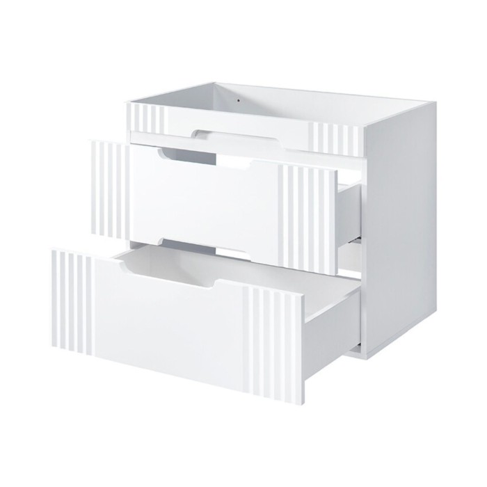 Conjunto FIDJI: mueble bajo lavabo de 80cm + encimera para lavabo + lavabo ovalado asimétrico de aspecto mármol + patas