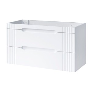 Badezimmer-Set FIDJI: Unterschrank 100cm + Platte für Waschbecken + ovales Aufsatzwaschbecken in Marmoroptik + Füße