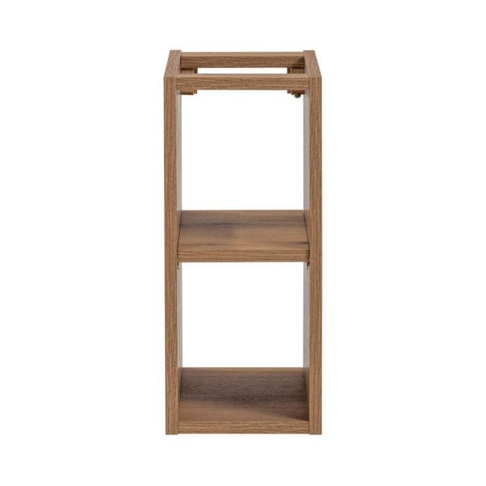 Insieme ICON: mobile sottolavabo 140cm cachemire con nicchie visibili effetto legno + piano per lavabo effetto legno