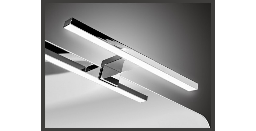 Conjunto ICON: mueble bajo lavabo 80cm + encimera para lavabo + lavabo redondo sobre encimera + espejo + lámpara LED + columna