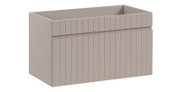 Badezimmer-Set ICON: Waschtischunterschrank 80cm Kaschmir + Waschtischplatte in Holzoptik